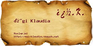 Ági Klaudia névjegykártya